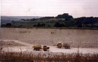 Twyford Down construction with St Catherine's Hill in the background, Summer 1994